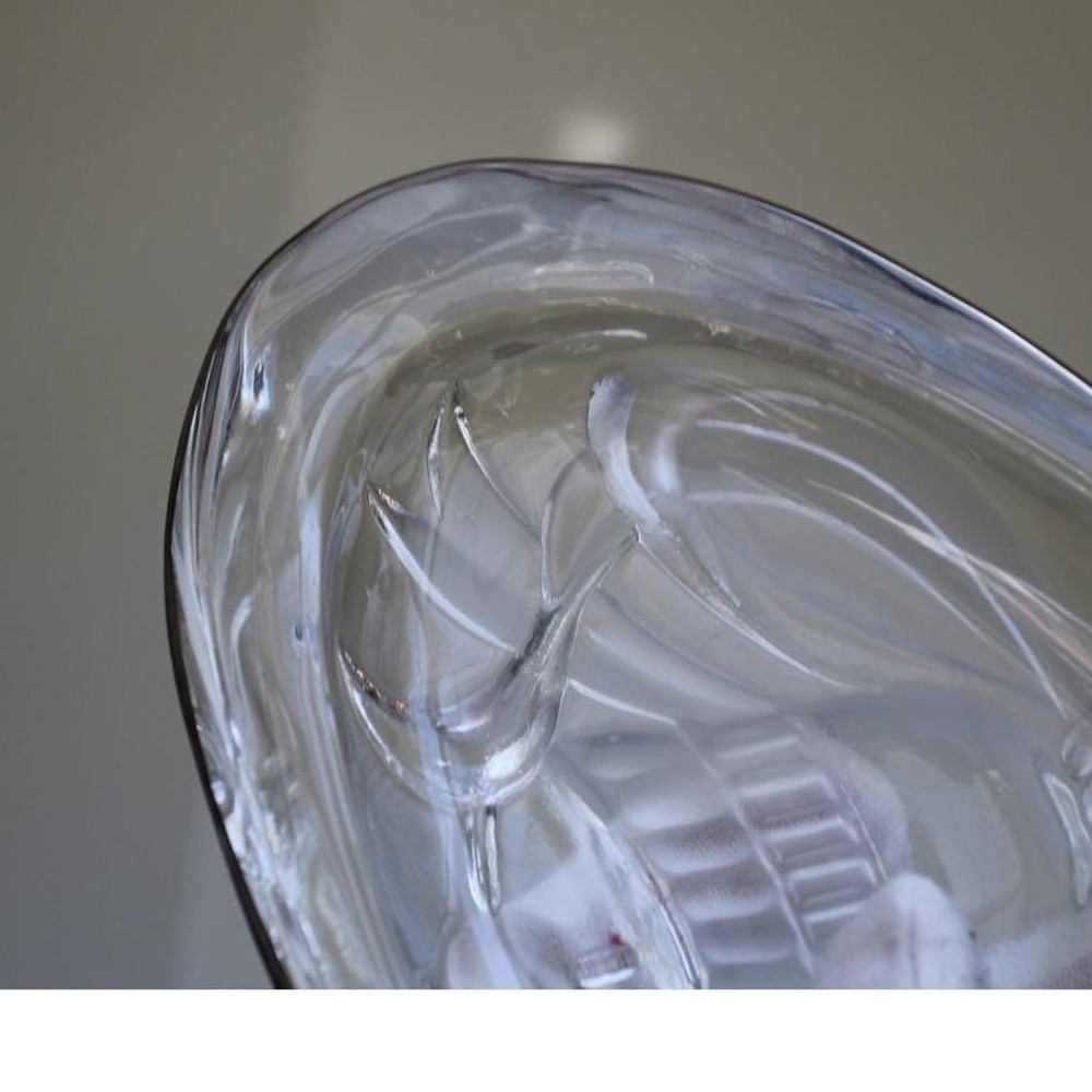 Studio Nova Glass Christmas Bells Trinket Dish Frosted Oval Candy Bowl Japan - Picture 7 of 11